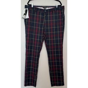 TR Premium Men's Black Plaid Dress Pants Sz 40x32 Tailored Recreation Trousers